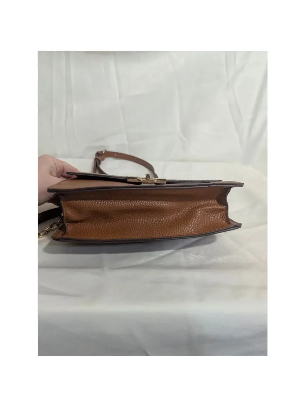 Anne Klein Logo Crossbody Convertible Shoulder Bag Brown Tan - Picture 6 of 13